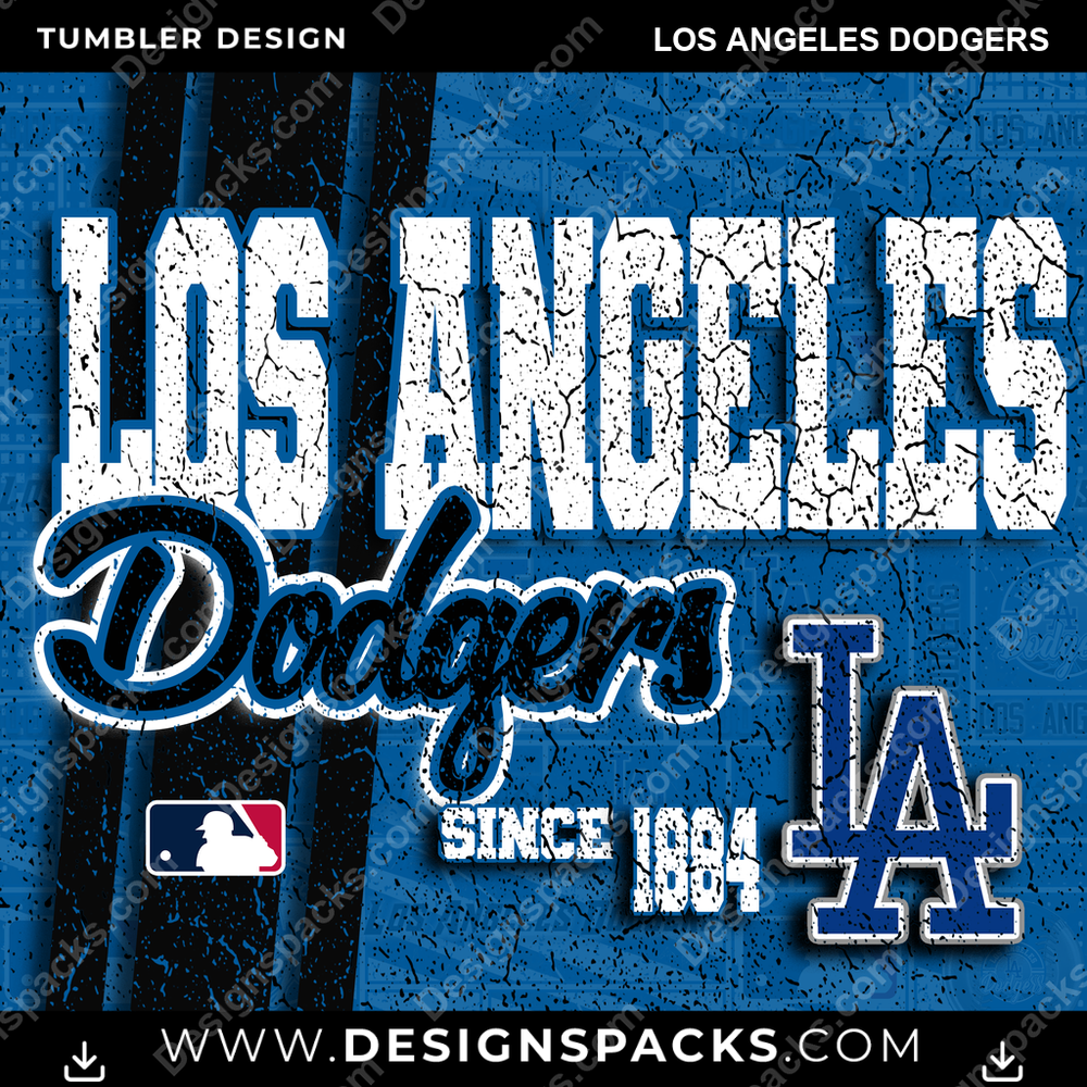 Baseball Grunge Los Angeles Dodgers Tumbler Digital Wrap Design