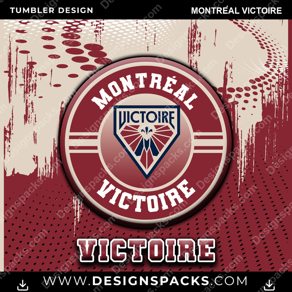 Hockey Dot Logo Montréal Victoire Tumbler Digital Wrap Design