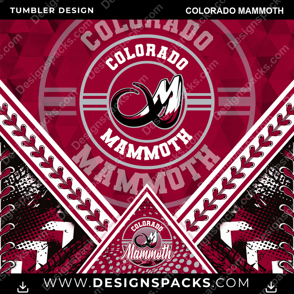 Lacrosse Diamond Colorado Mammoth Tumbler Digital Wrap Design