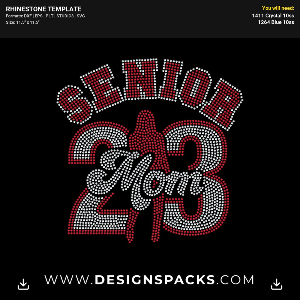 Senior Mom 2023 Rhinestone Digital Template