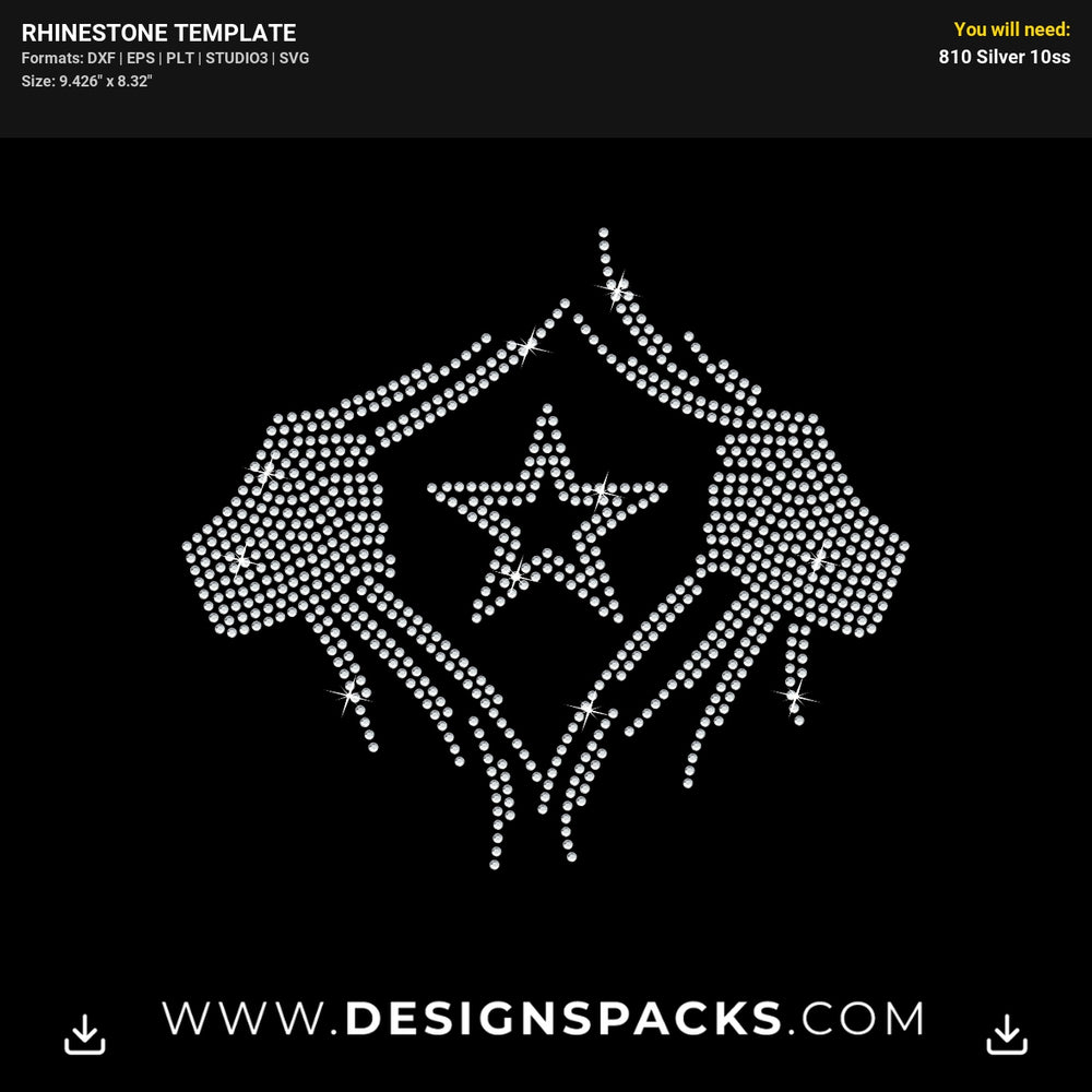 Super Hero Cowboys Football Fan Rhinestone Digital Template