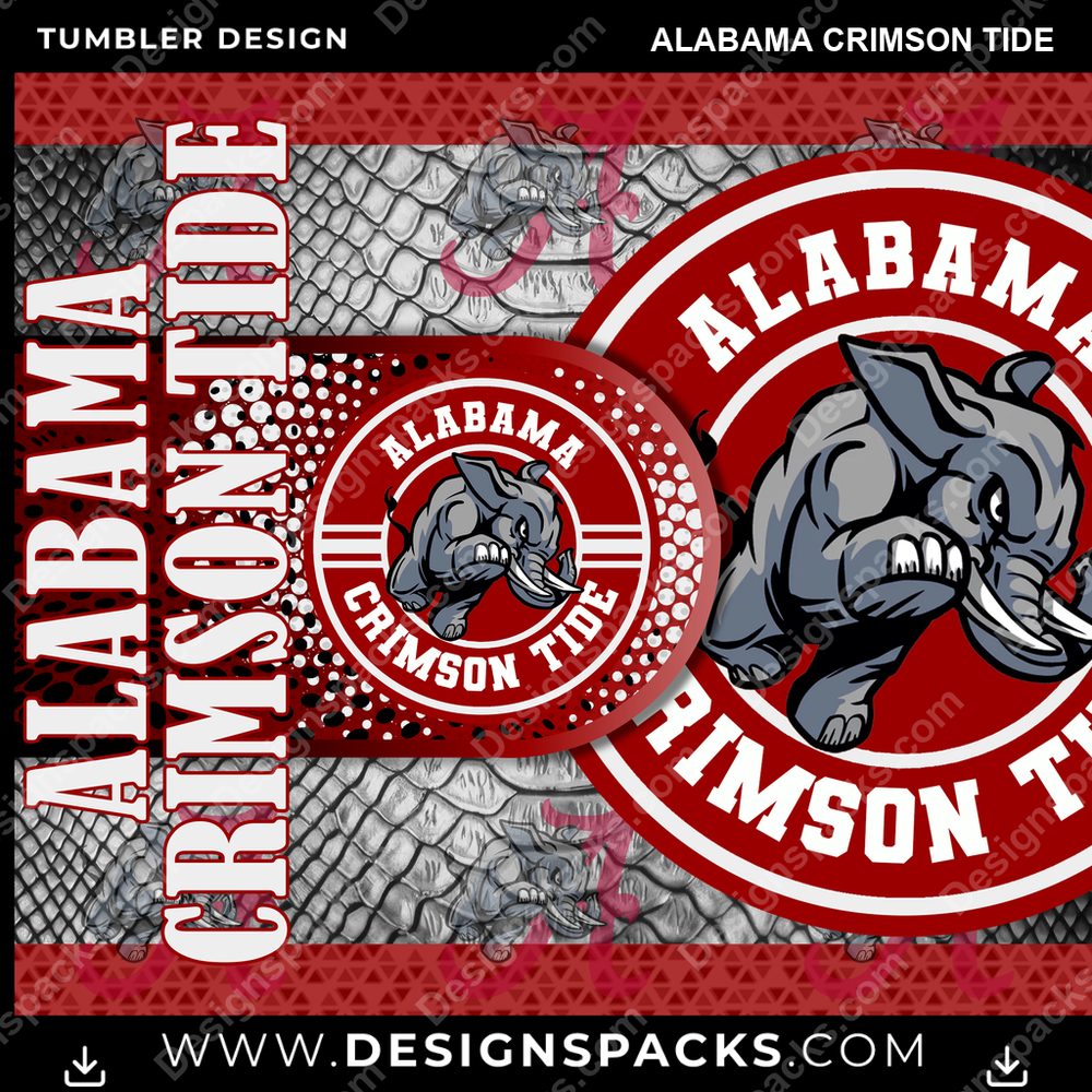 College Sport Hyper Alabama Crimson Tide NCAA College Sport Tumbler Digital Wrap Design Download
