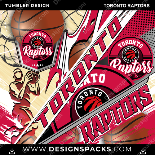 Basketball Silhouette Toronto Raptors Tumbler Digital Wrap Design