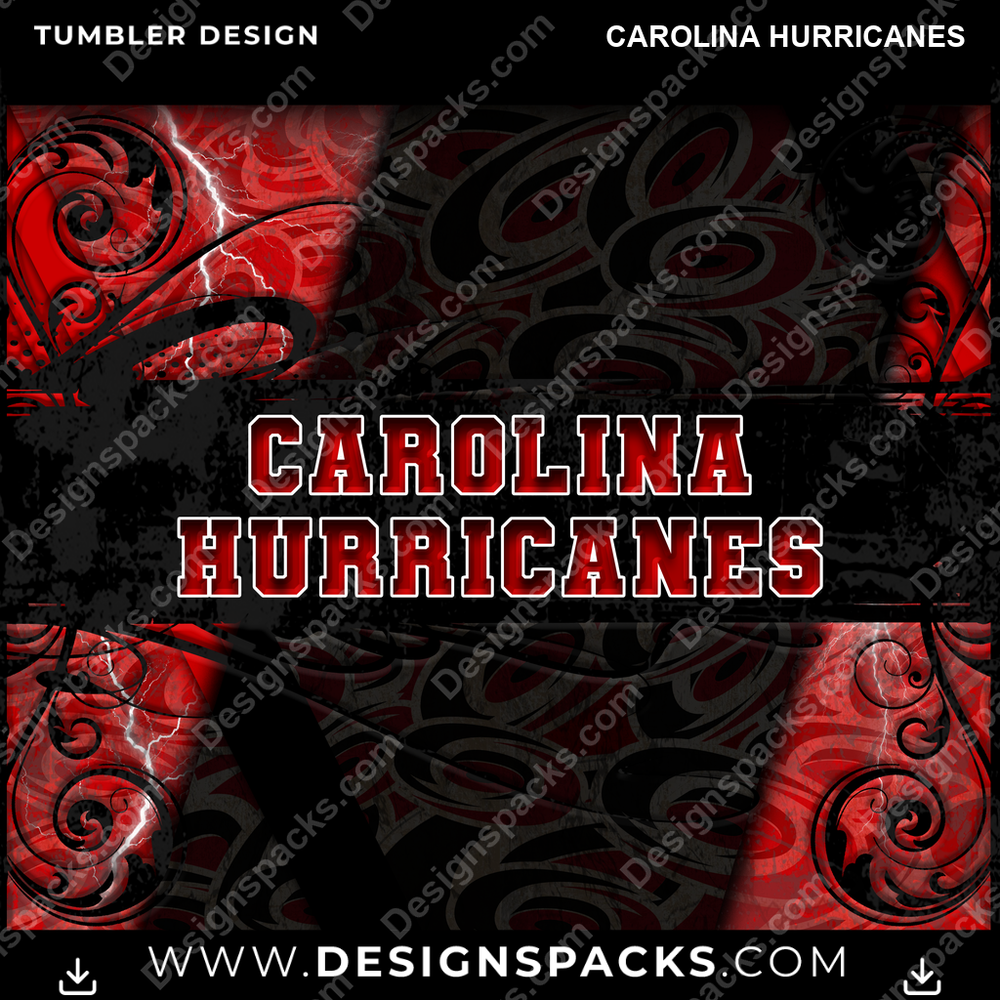 Hockey Elegant Carolina Hurricanes Tumbler Digital Wrap Design