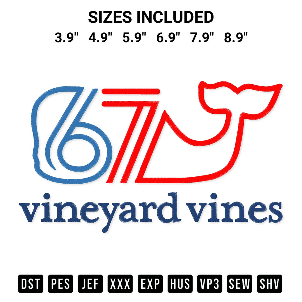 Discover the perfect addition to your crafting collection: 6 7 Vineyard Vines Embroidery Design embroidery file. Instantly available at Designspacks.com. Available sizes: 3.9", 4.9", 5.9", 6.9", 7.9", 8.9".