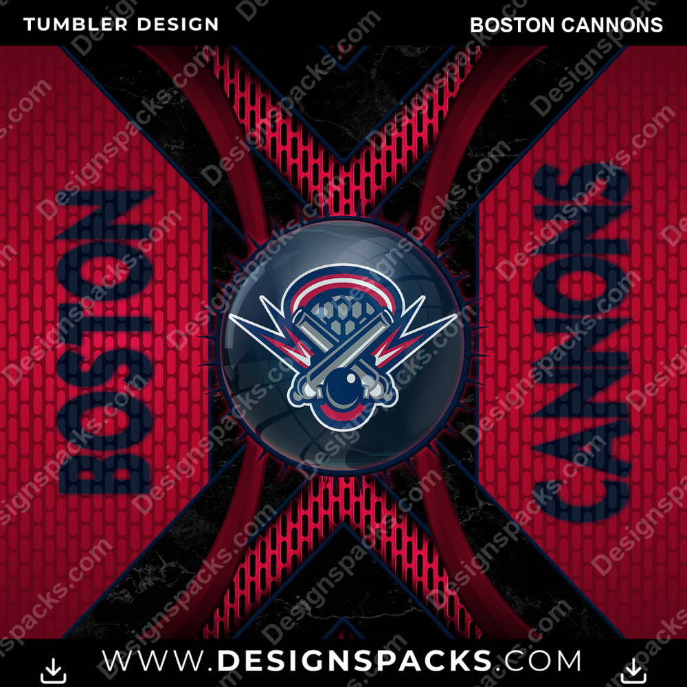 Lacrosse Metal Grating Boston Cannons Tumbler Digital Wrap Design