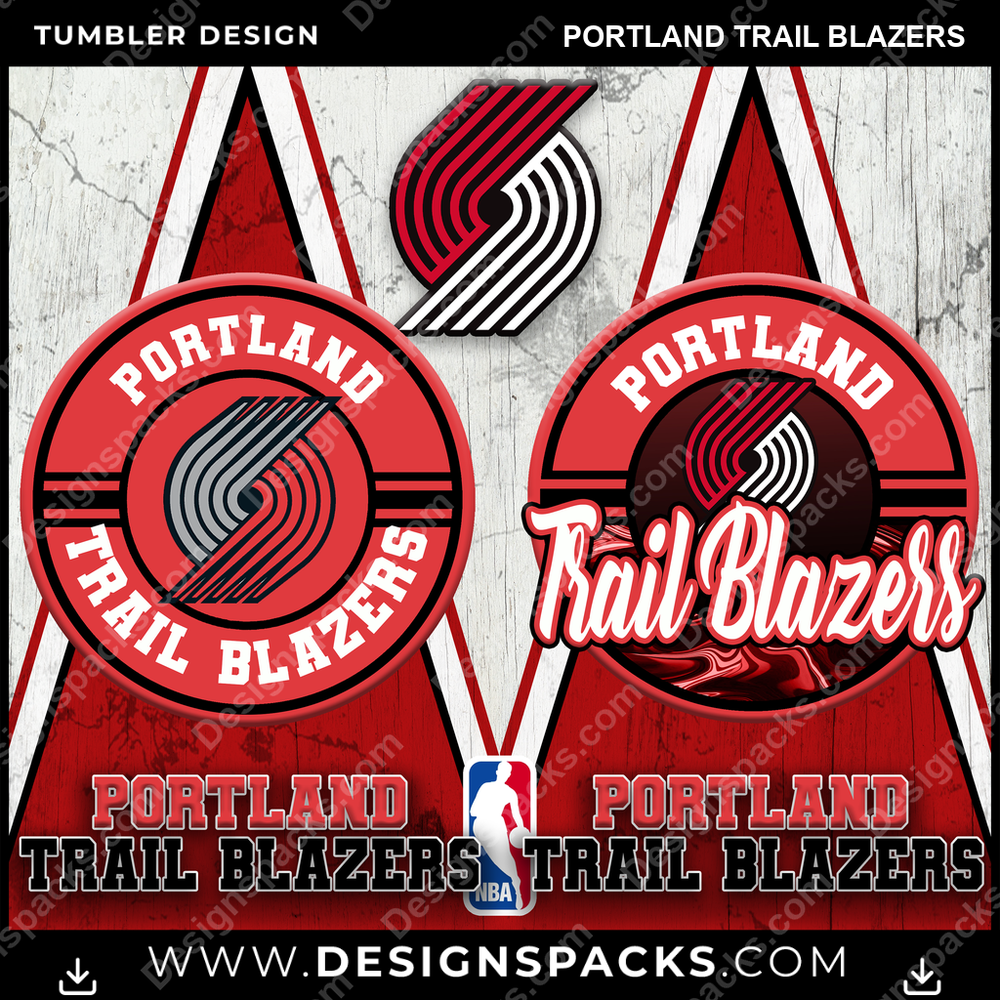 Basketball Sports Portland Trail Blazers Tumbler Digital Wrap Design