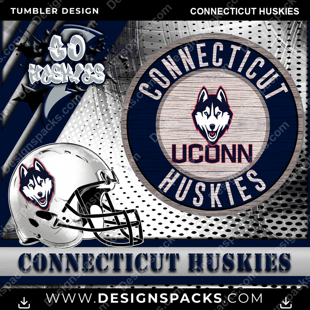 College Sport Go Team 2 Connecticut Huskies NCAA College Sport Tumbler Digital Wrap Design Download