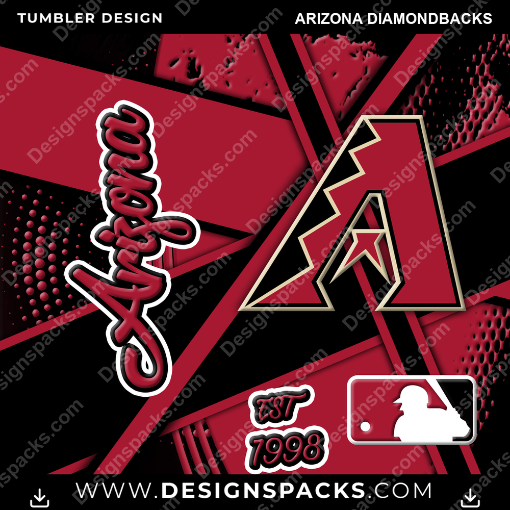 Baseball Team Sport Arizona Diamondbacks Tumbler Digital Wrap Design