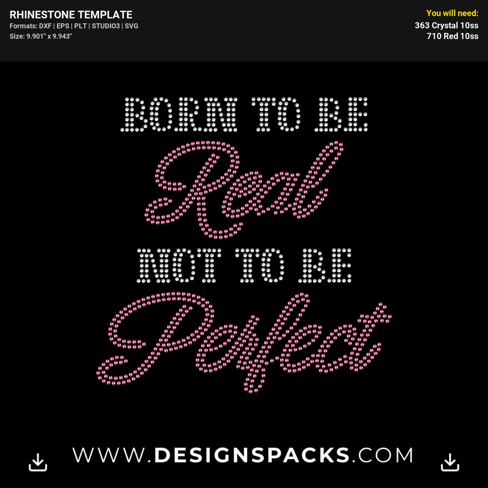 Real Perfect Truly Beautiful Rhinestone Digital Template