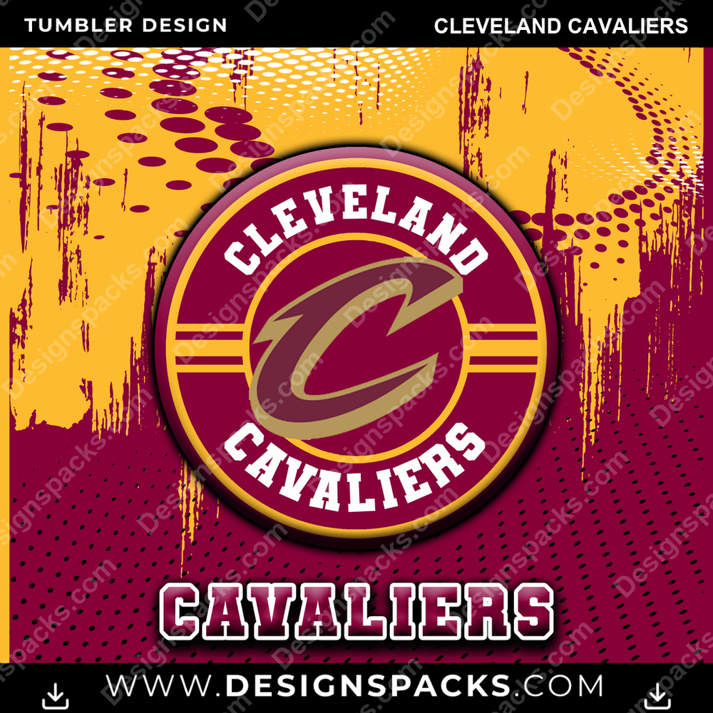Basketball Dot Logo Cleveland Cavaliers Tumbler Digital Wrap Design