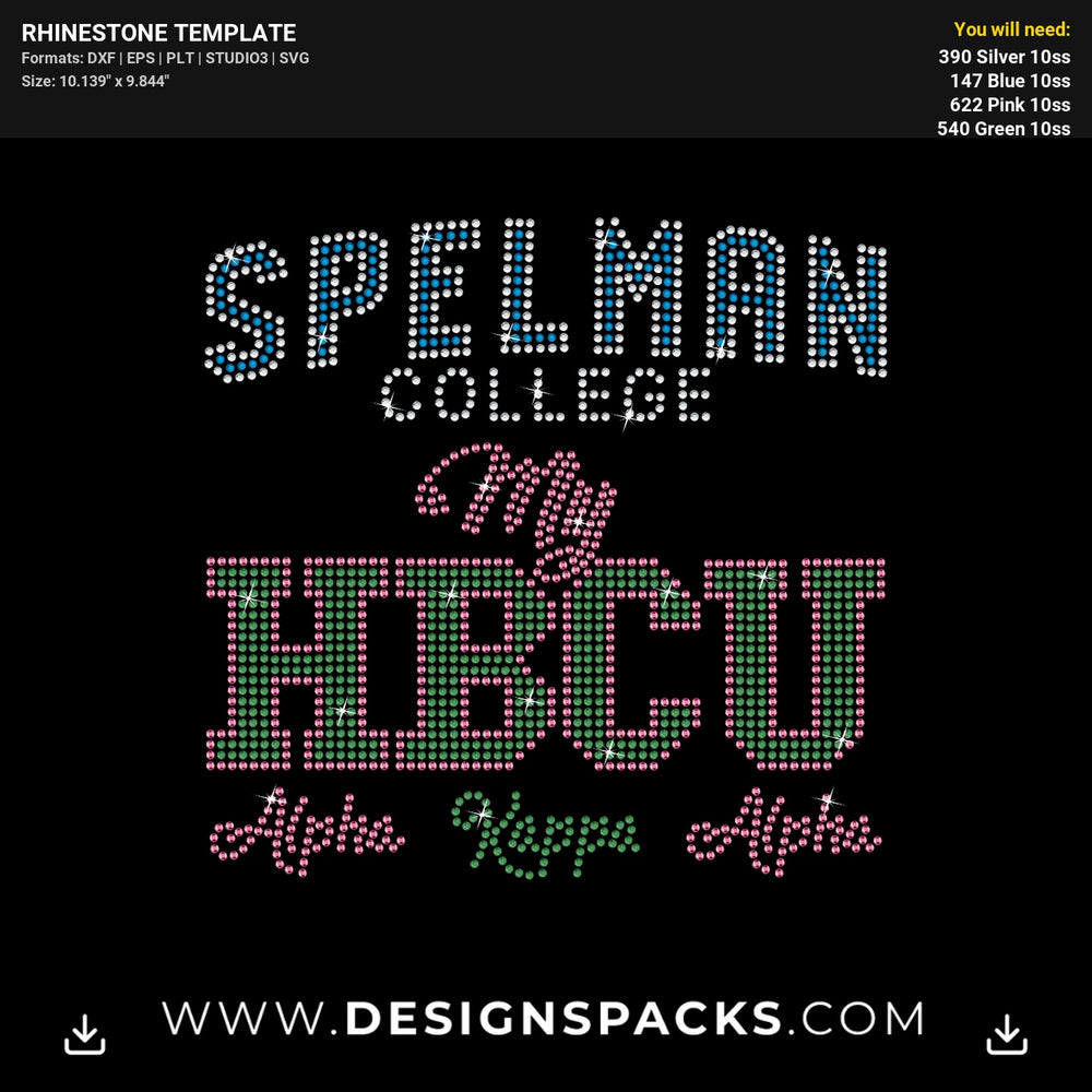 College Hbcu Aka Rhinestone Digital Template