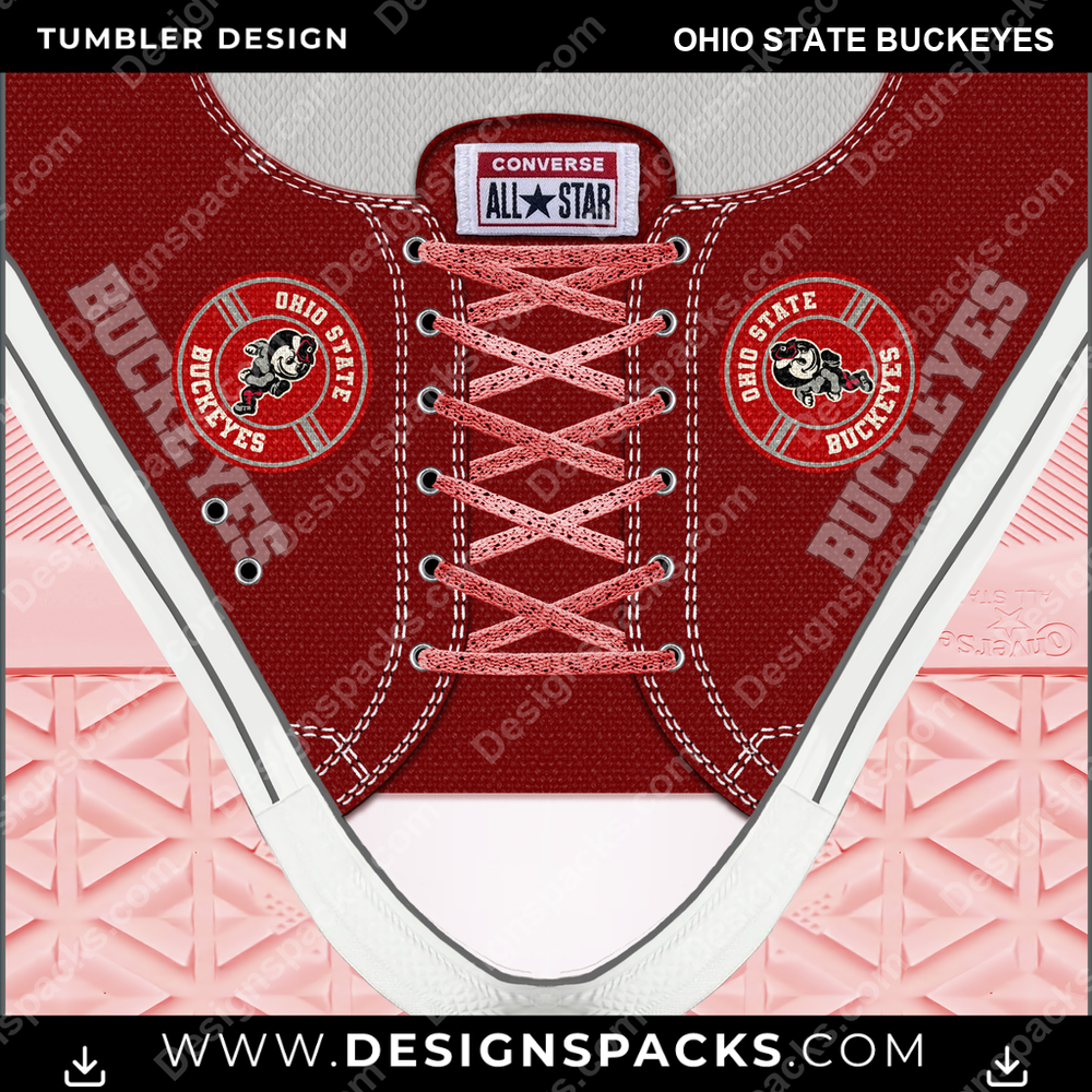 College Sport Converse Ohio State Buckeyes Tumbler Digital Wrap Design