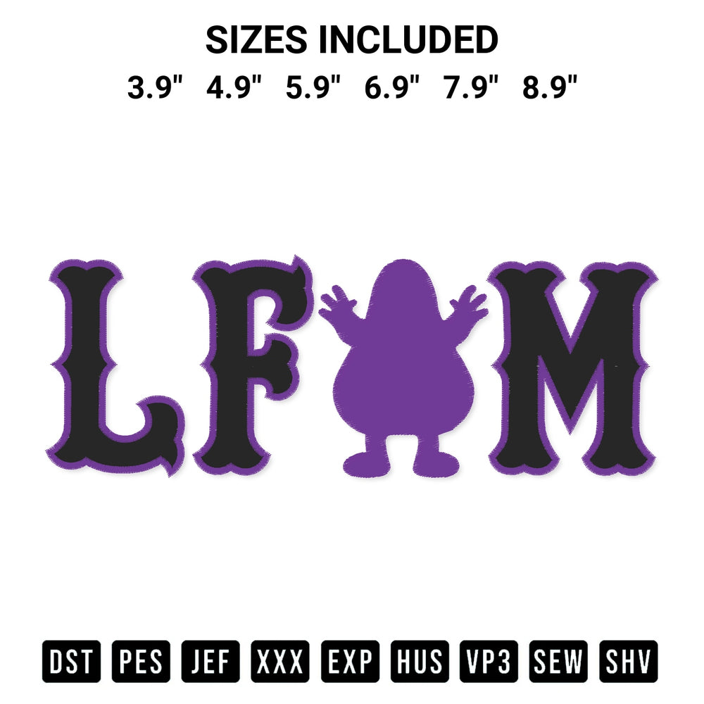 Discover the perfect addition to your crafting collection: Lfgm Lets Go Grimace Embroidery Design embroidery file. Instantly available at Designspacks.com. Available sizes: 3.9", 4.9", 5.9", 6.9", 7.9", 8.9".