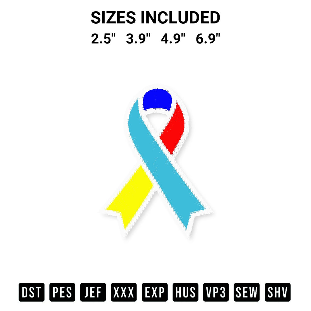 Elevate your next project with our Autism Awareness Ribbon Embroidery Design embroidery file. Shop high-quality digital patterns instantly at Designspacks.com. Available sizes: 2.5", 3.9", 4.9", 6.9".