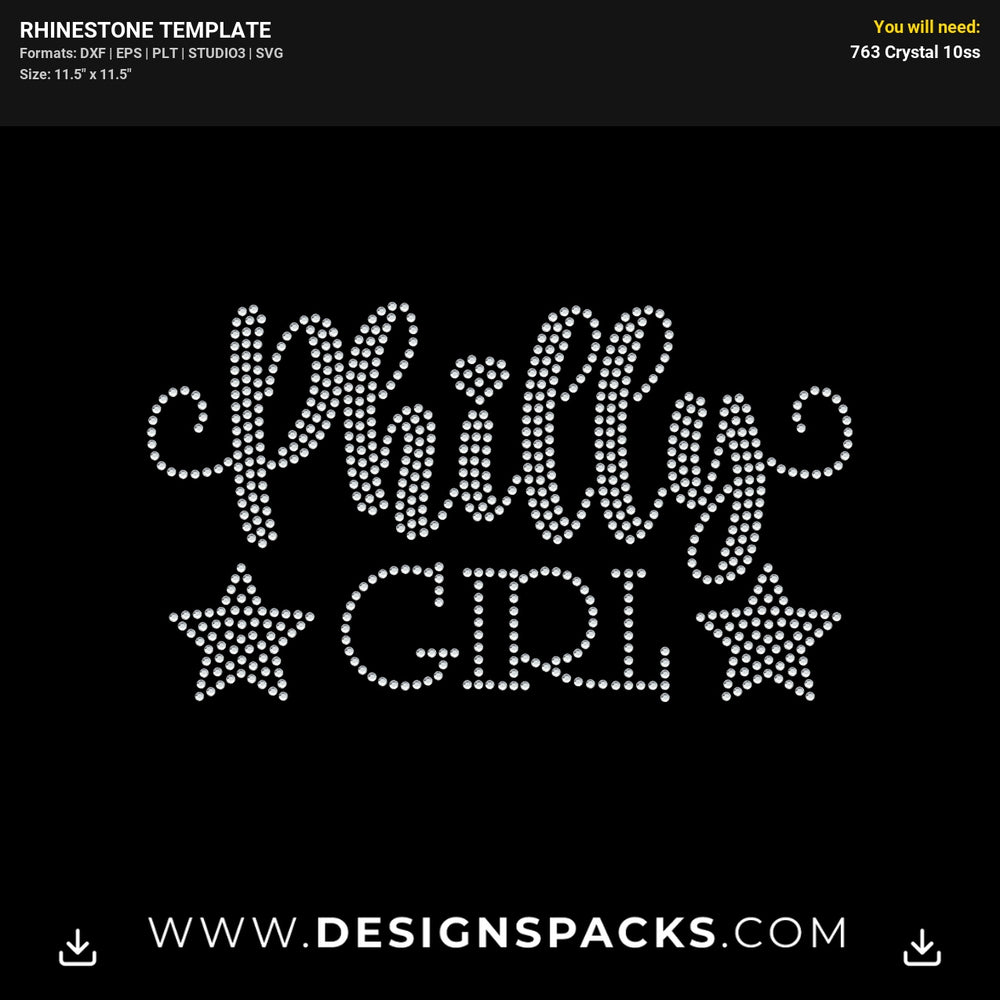 Philly Girl City Pride Rhinestone Digital Template