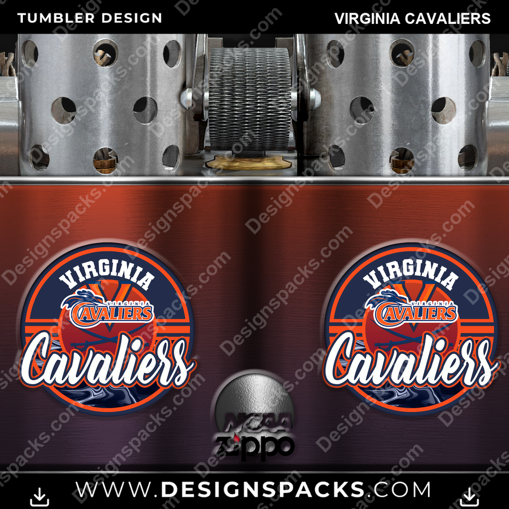 College Sport Zippo Lighter Virginia Cavaliers Tumbler Digital Wrap Design