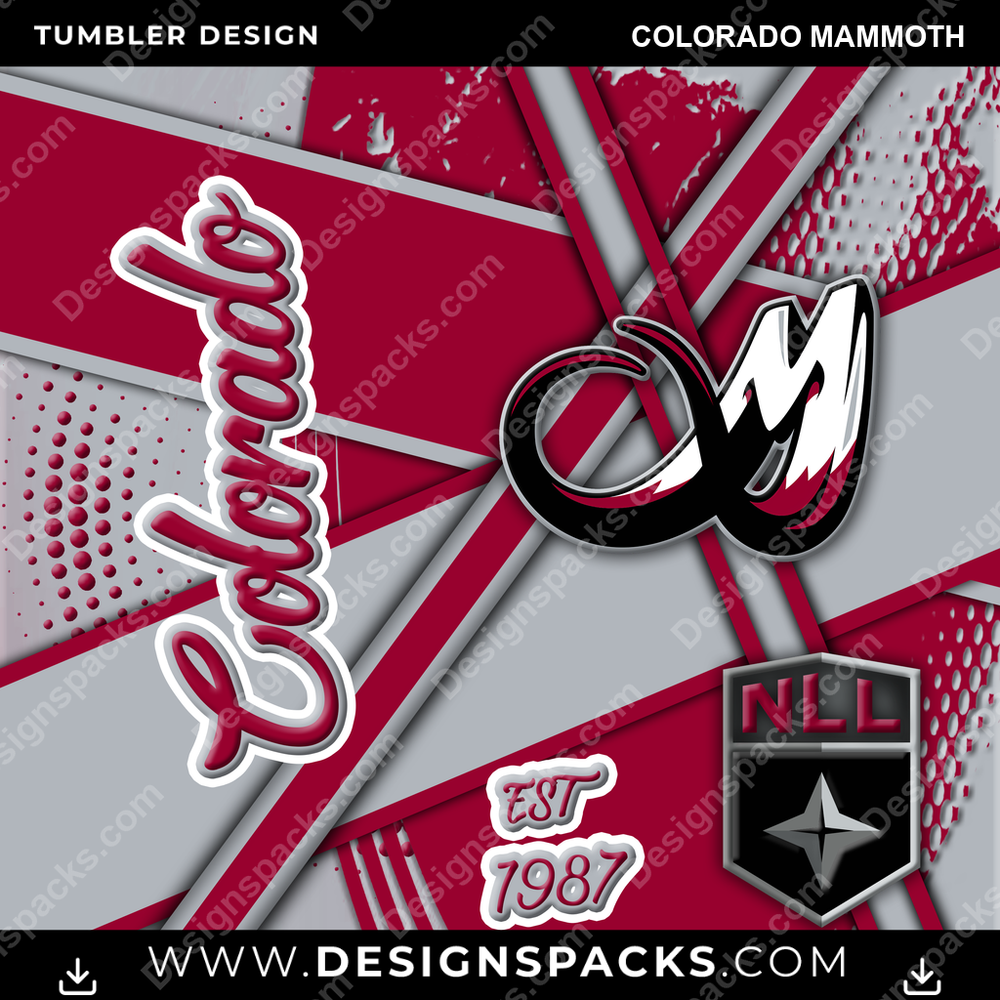Lacrosse Team Sport Colorado Mammoth Tumbler Digital Wrap Design
