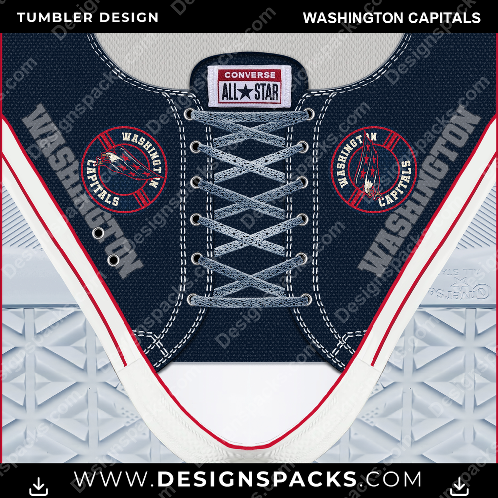Ice Hockey Converse Washington Capitals Tumbler Digital Wrap Design
