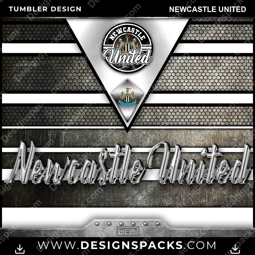 Soccer UK YETI Newcastle United Tumbler Digital Wrap Design