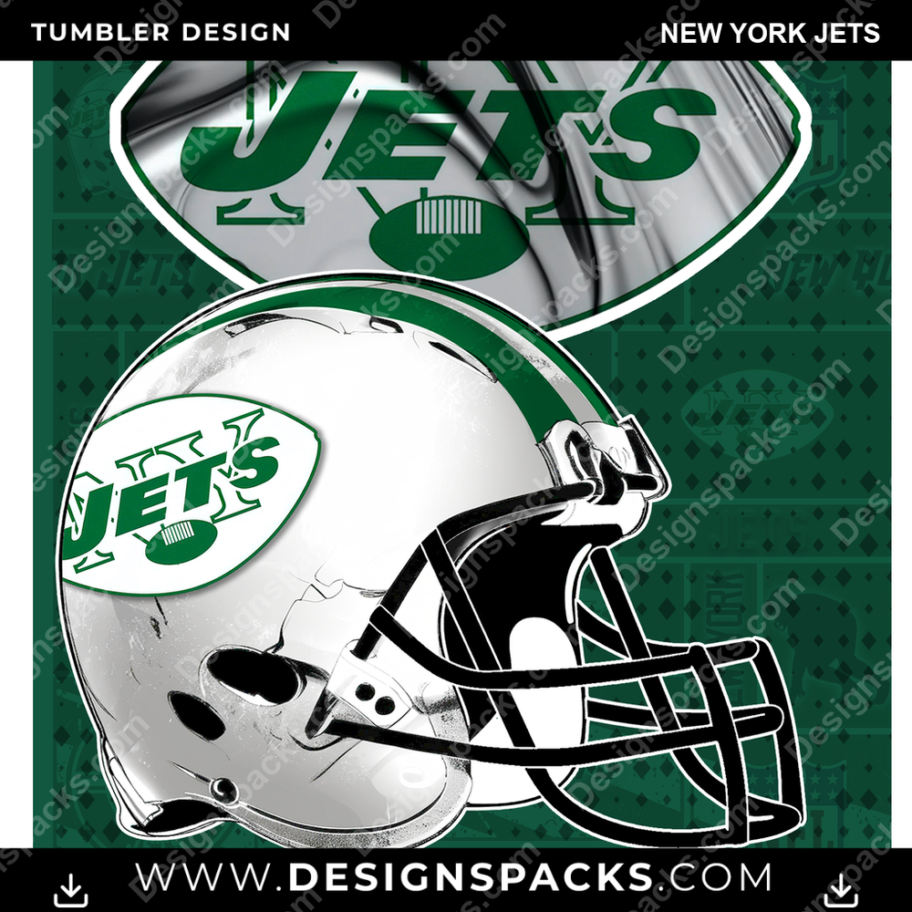 Football Posters New York Jets NFL Football Tumbler Digital Wrap Design Download