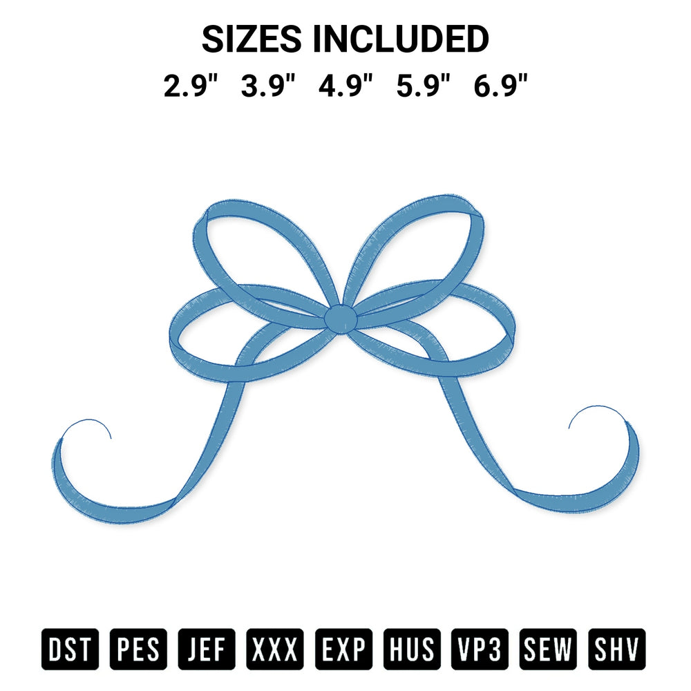 Looking for the perfect pattern? Download the Light Blue Bow Embroidery Design embroidery design today at Designspacks.com. Crisp, clean stitching guaranteed. Available sizes: 2.9", 3.9", 4.9", 5.9", 6.9".