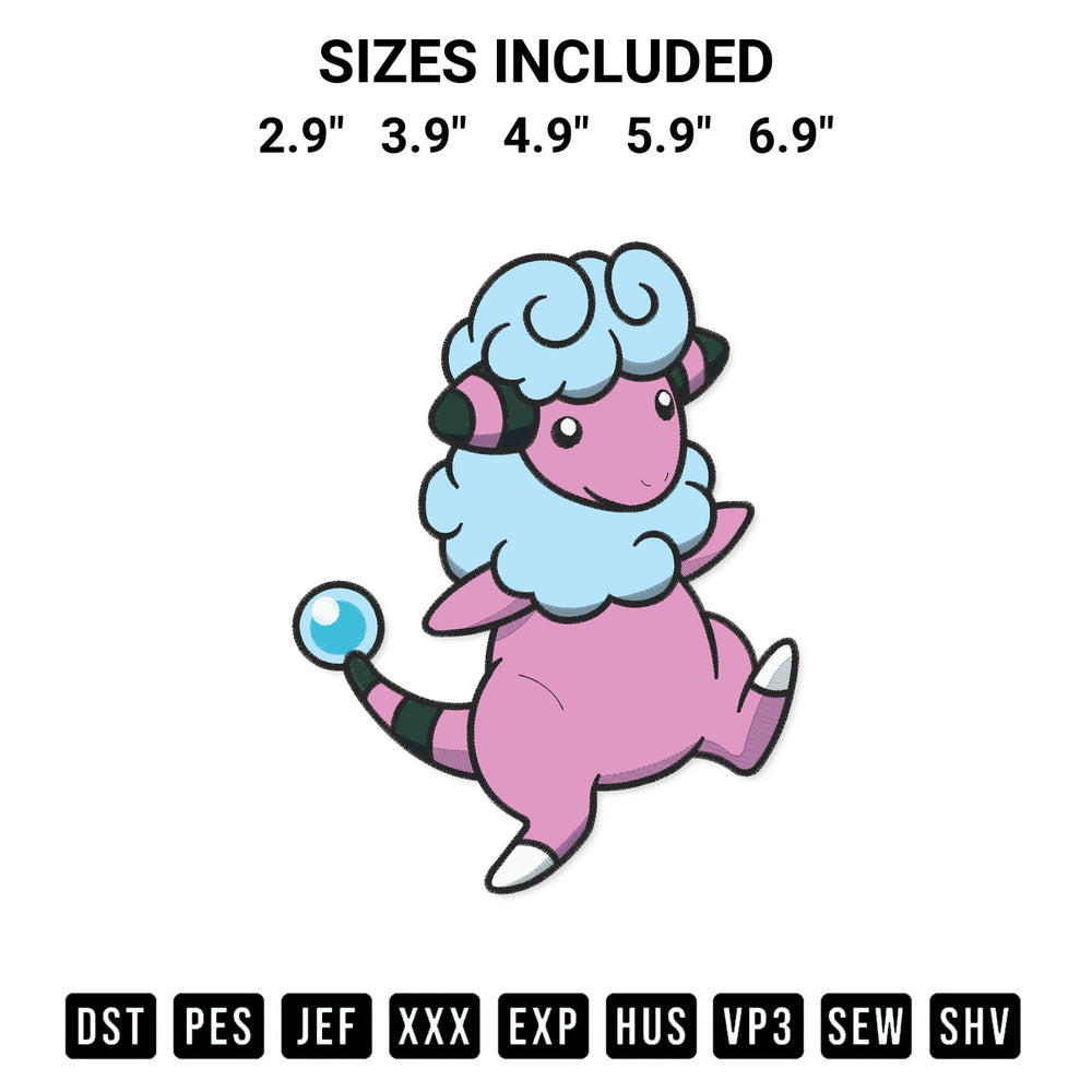 Download the Flaaffy Pokemon Embroidery Design machine embroidery design exclusively at Designspacks.com. Premium digitized pattern for apparel and DIY crafts. Available sizes: 2.9", 3.9", 4.9", 5.9", 6.9".