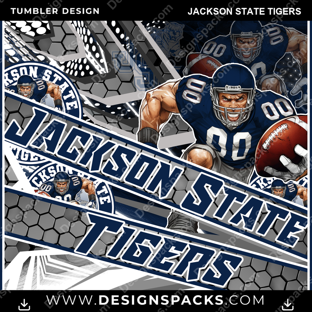 College Sport Fathead Jackson State Tigers Tumbler Digital Wrap Design