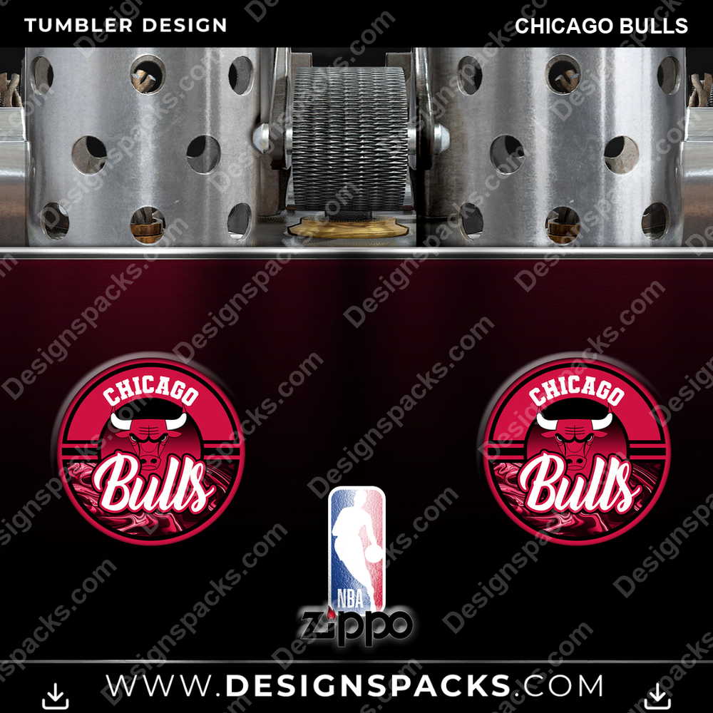 Basketball Zippo Lighter Chicago Bulls Tumbler Digital Wrap Design