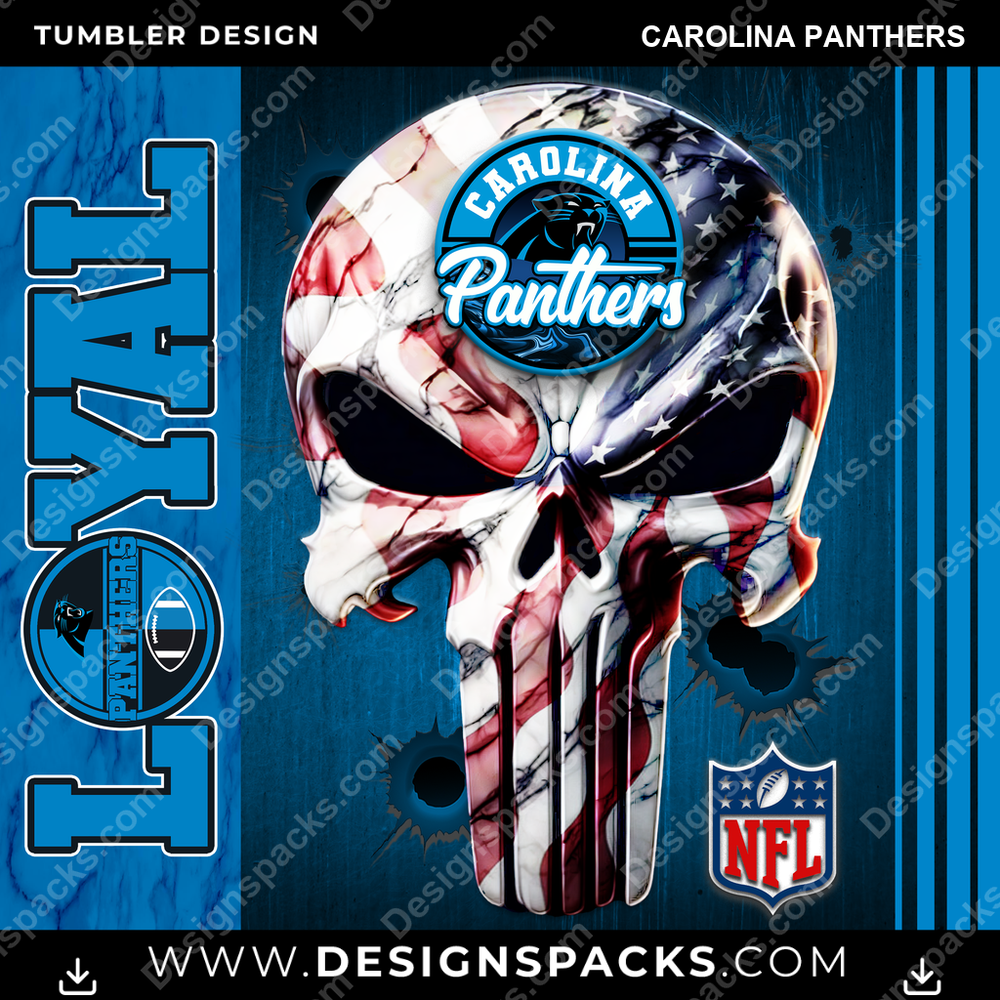 Football Loyal Carolina Panthers Tumbler Digital Wrap Design