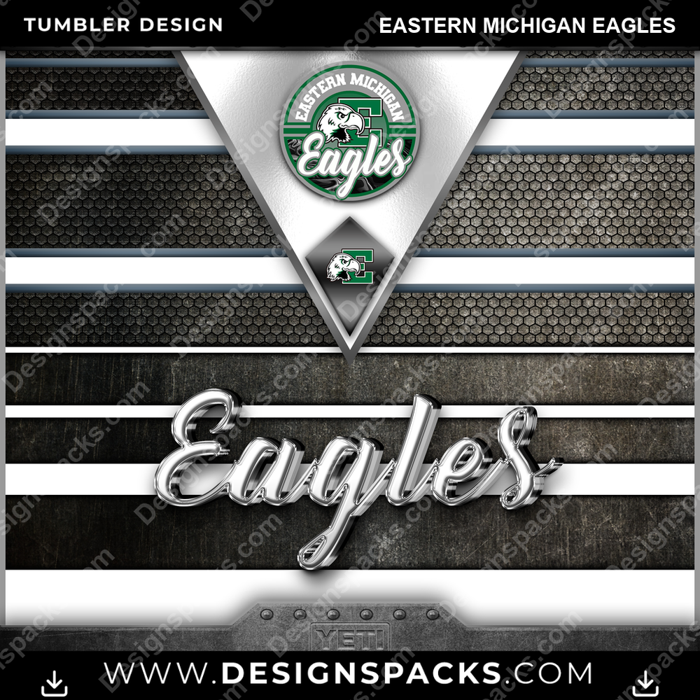 College Sport YETI Eastern Michigan Eagles NCAA College Sport Tumbler Digital Wrap Design Download