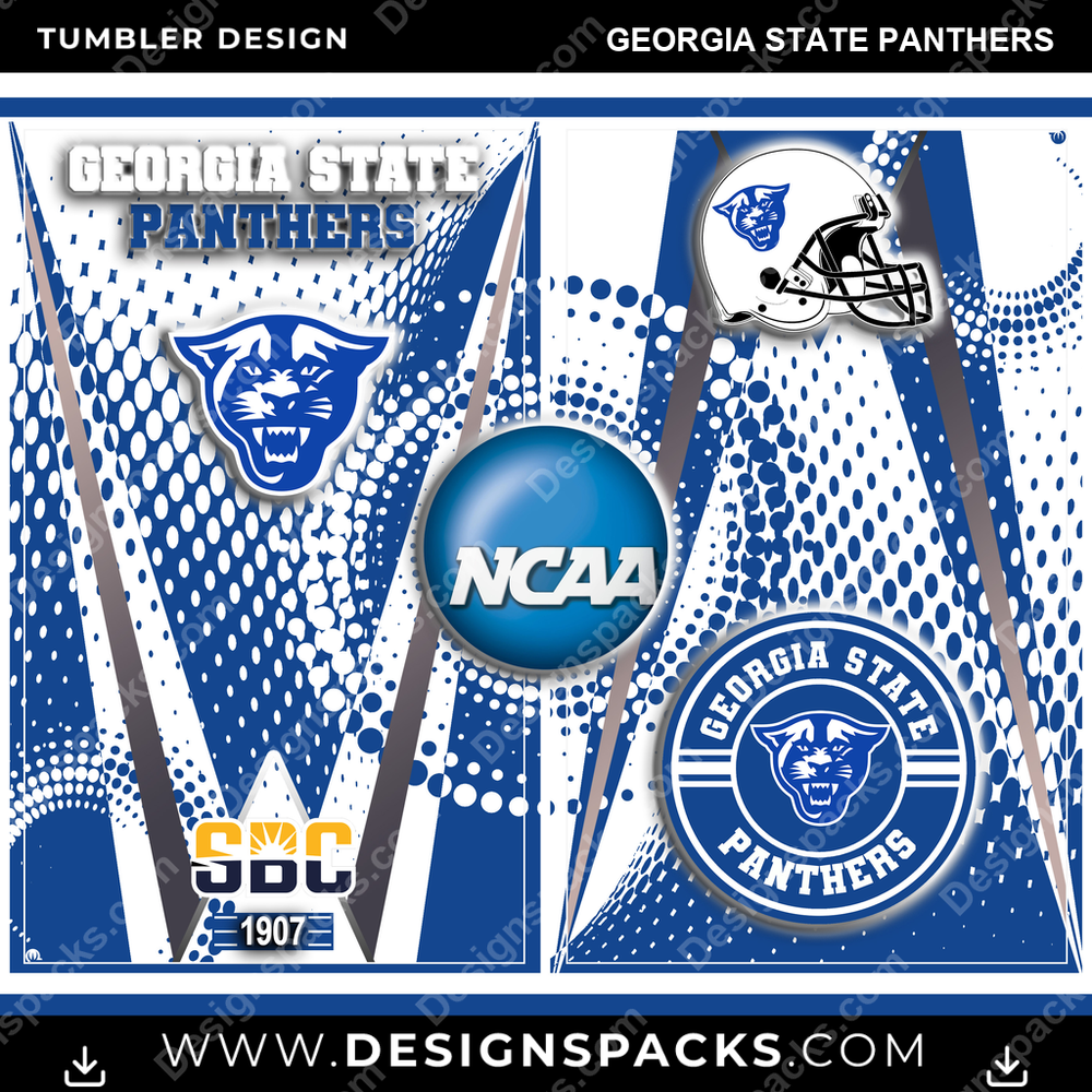 College Sport Team Logo Georgia State Panthers NCAA College Sport Tumbler Digital Wrap Design Download