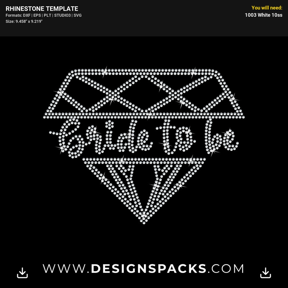 Bride To Be Diamond Rhinestone Digital Template