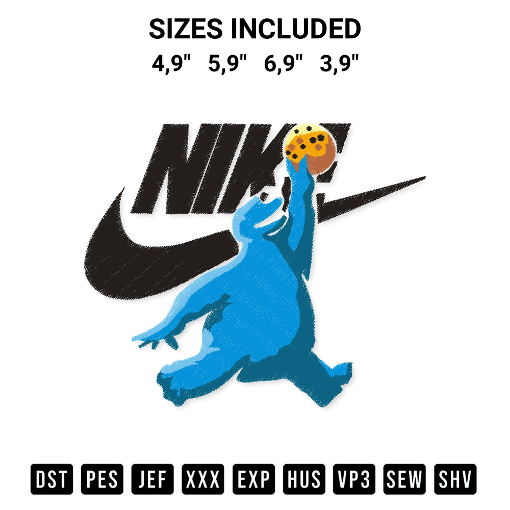 Elevate your next project with our Nike Cookie Monster Logo Embroidery Design embroidery file. Shop high-quality digital patterns instantly at Designspacks.com. Available sizes: 4,9", 5,9", 6,9", 3,9".