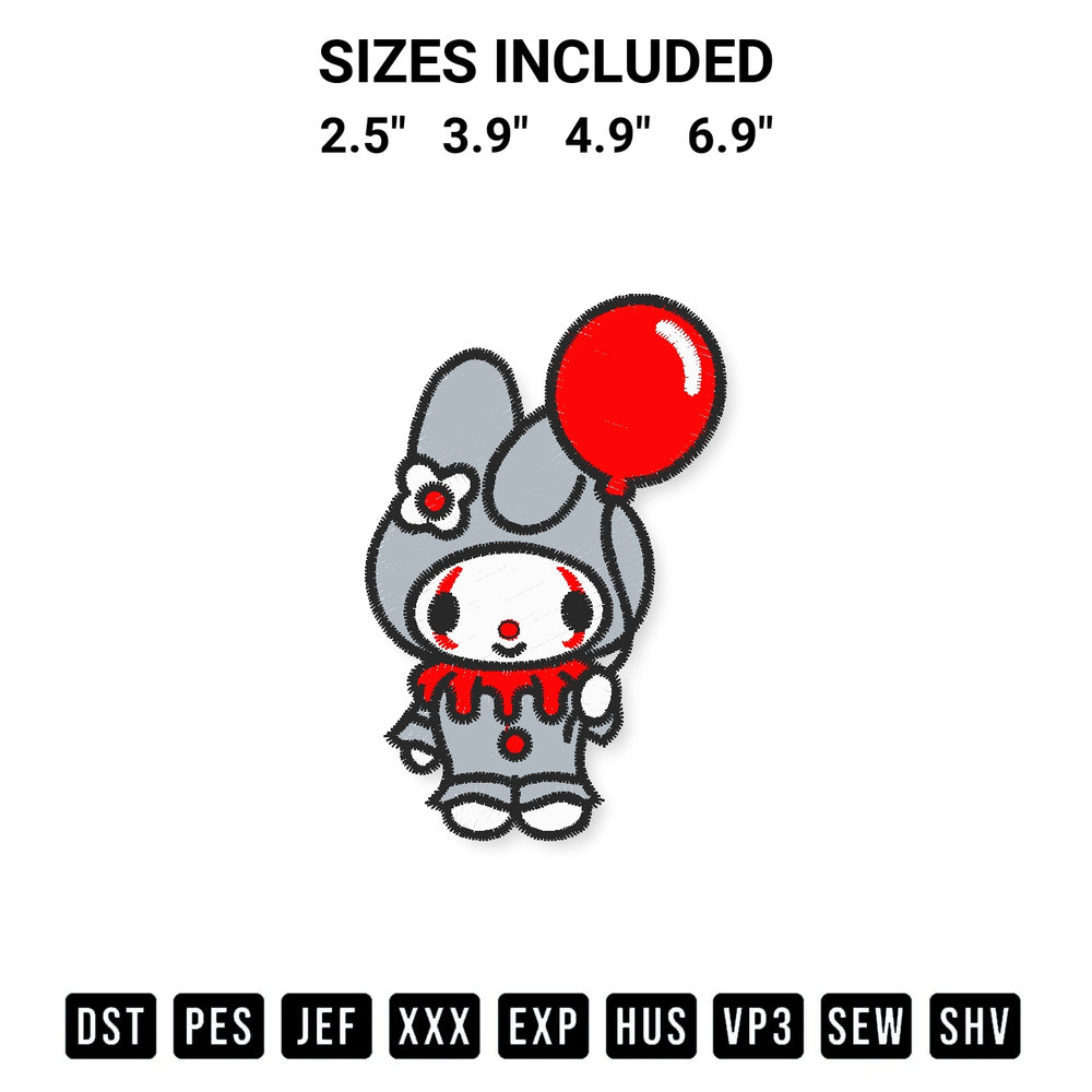 Get the My Melody Halloween Embroidery Design embroidery design for your custom crafts! Premium digitized files available for instant download at Designspacks.com. Available sizes: 2.5", 3.9", 4.9", 6.9".