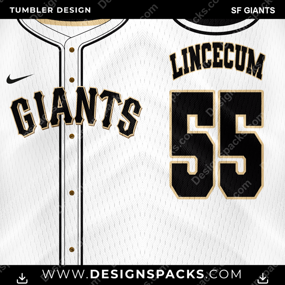 Baseball Jersey SF Giants Tumbler Digital Wrap Design
