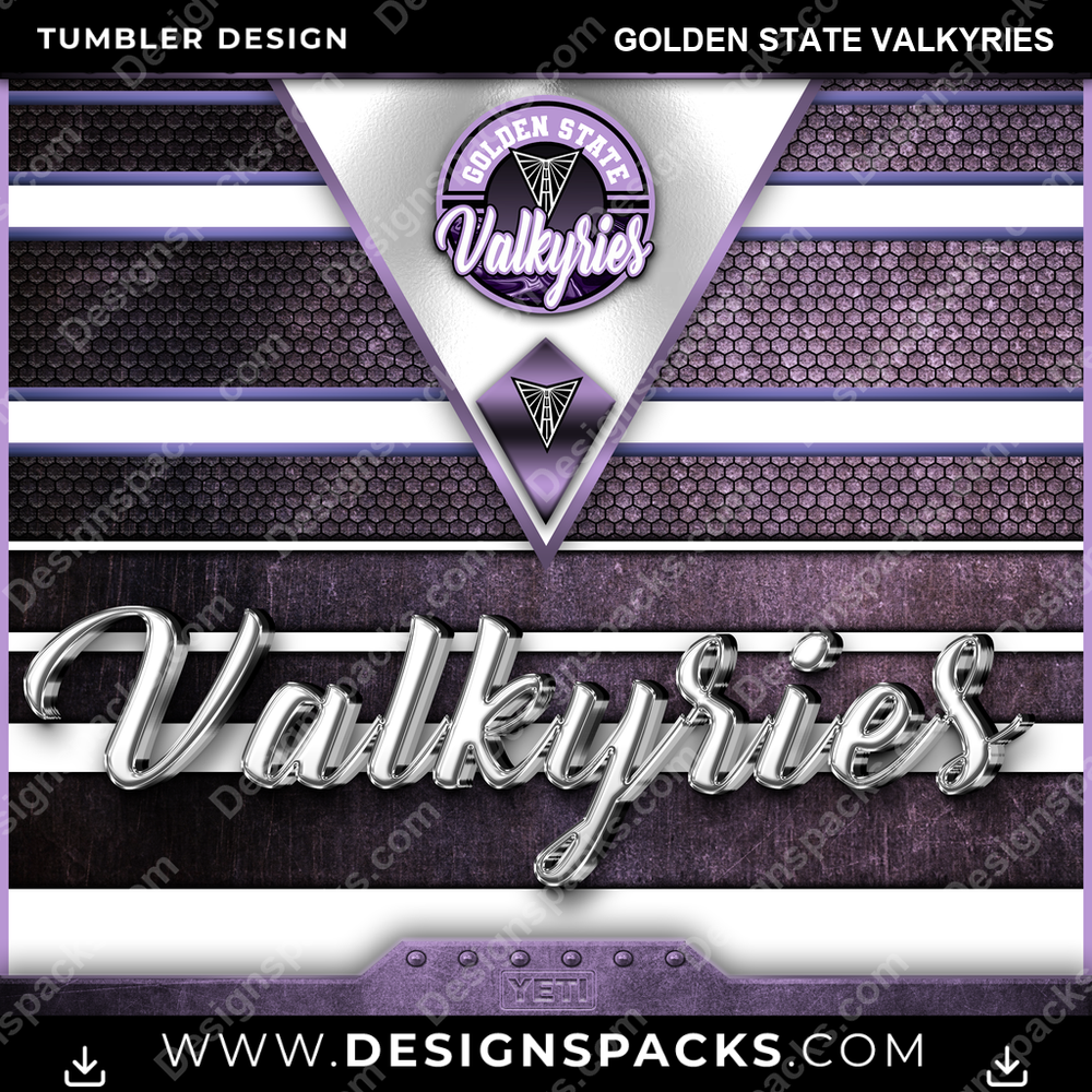 Basketball YETI Golden State Valkyries Tumbler Digital Wrap Design