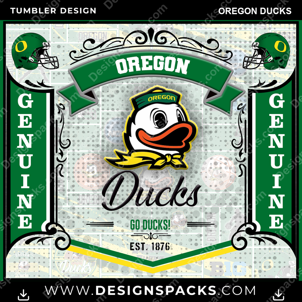 College Sport Bud Oregon Ducks Tumbler Digital Wrap Design