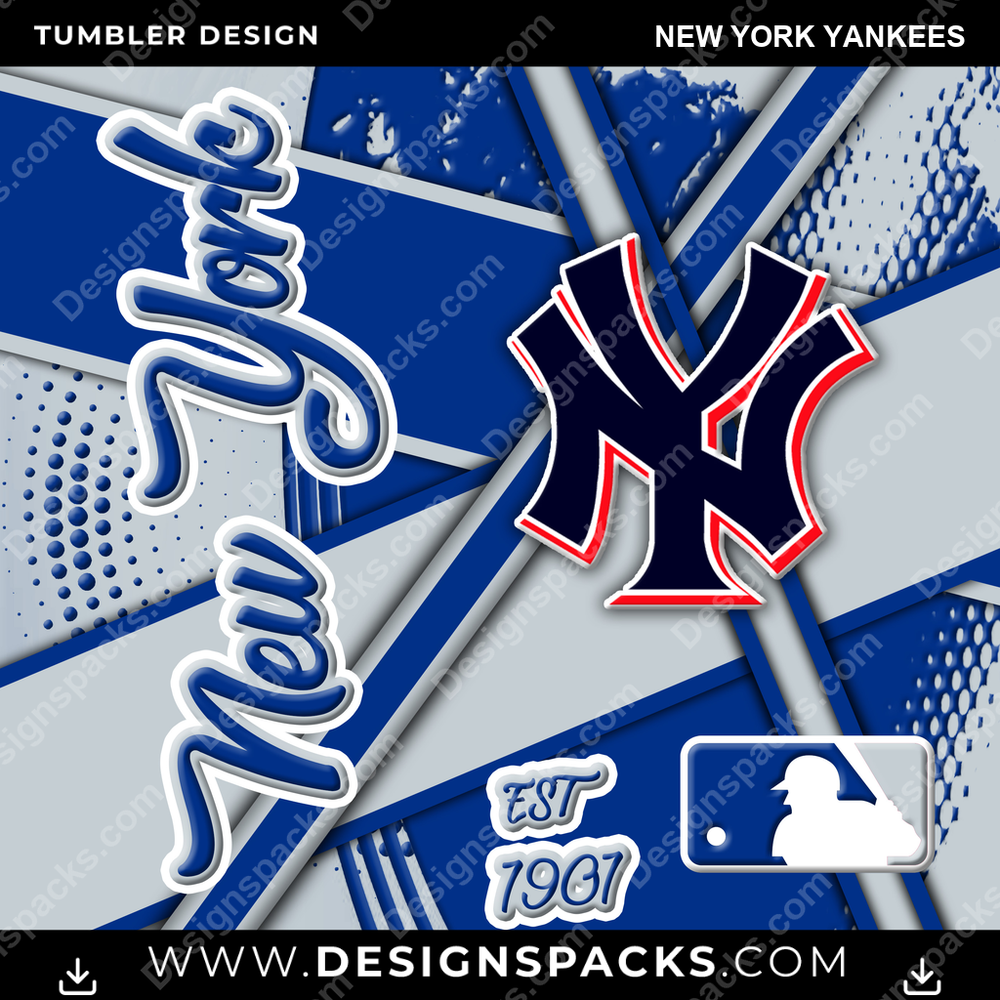 Baseball Team Sport New York Yankees Tumbler Digital Wrap Design