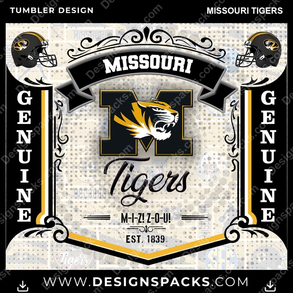 College Sport Bud Missouri Tigers NCAA College Sport Tumbler Digital Wrap Design Download