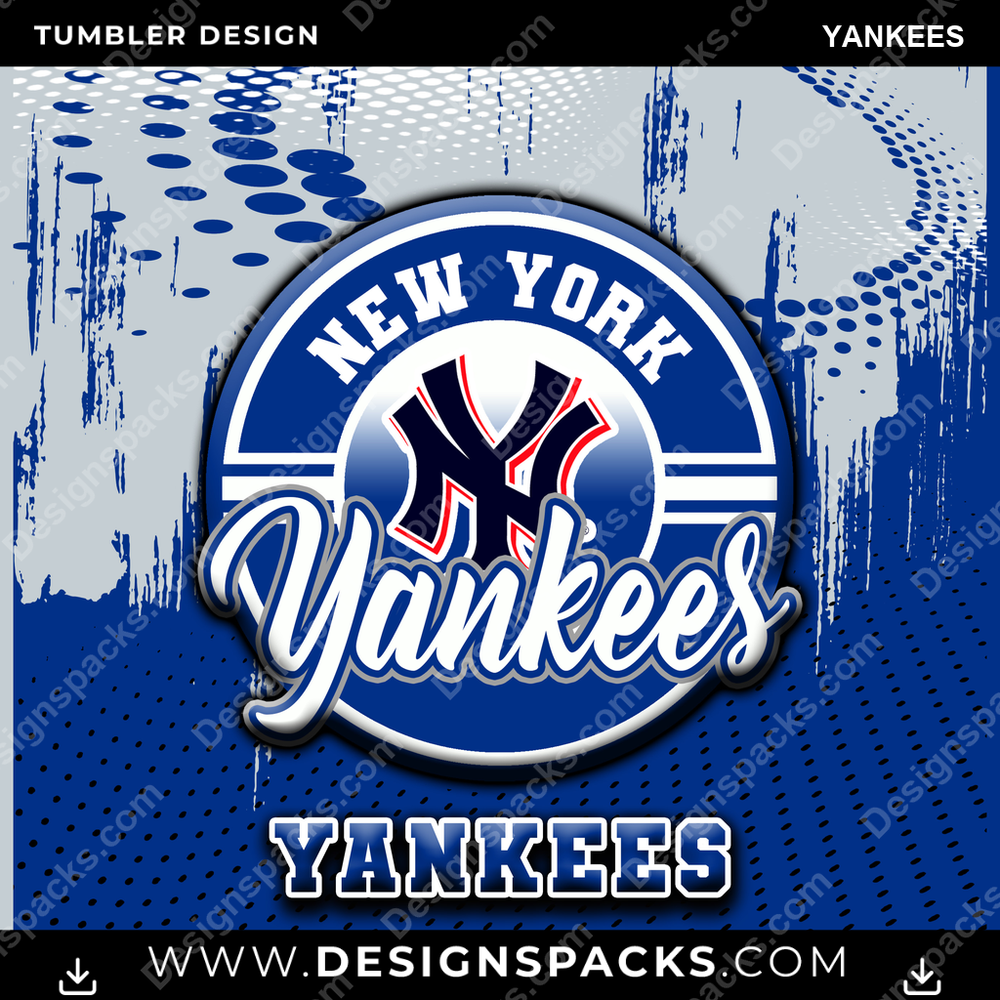 Baseball Dot Logo Yankees Tumbler Digital Wrap Design