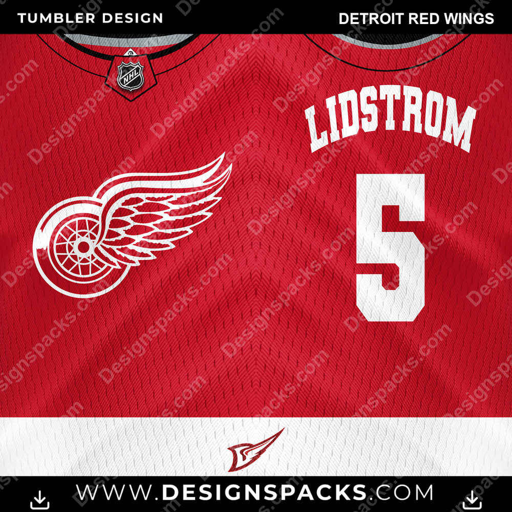 Hockey Jersey Detroit Red Wings NHL Hockey Tumbler Digital Wrap Design Download