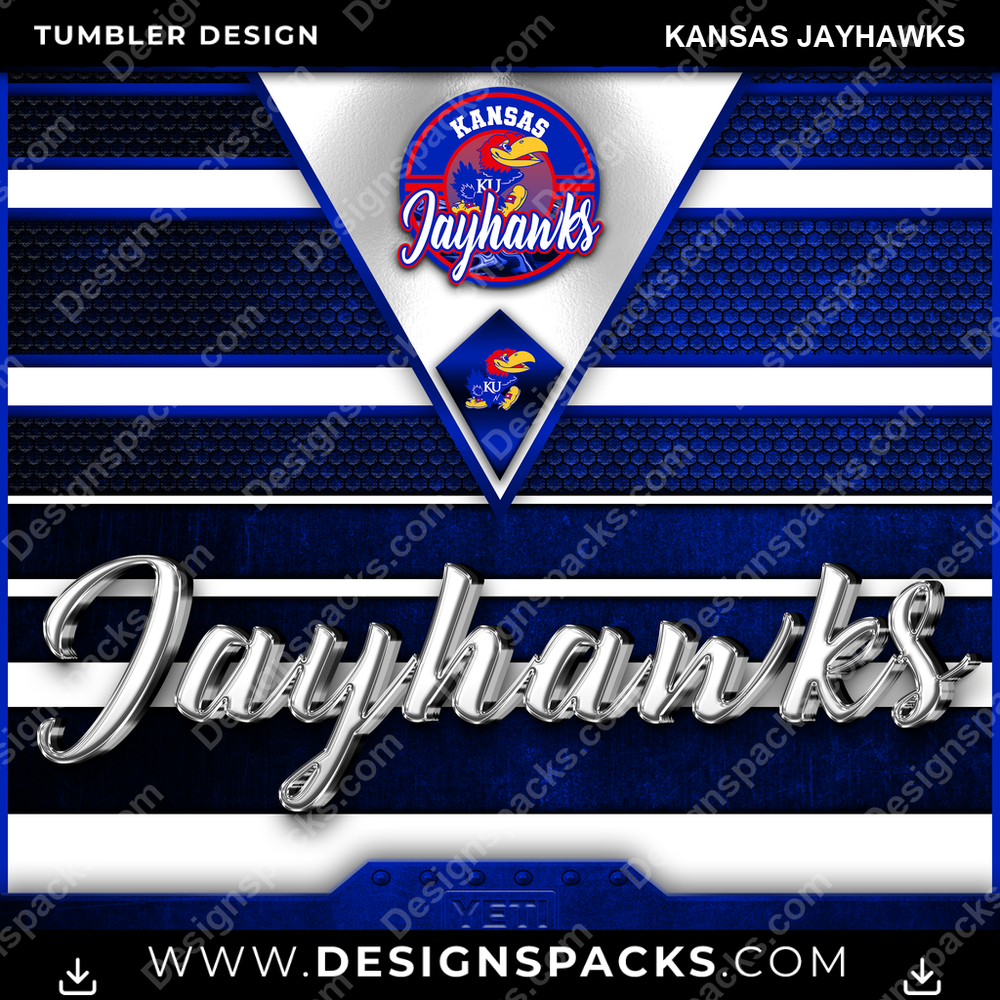 College Sport YETI Kansas Jayhawks NCAA College Sport Tumbler Digital Wrap Design Download