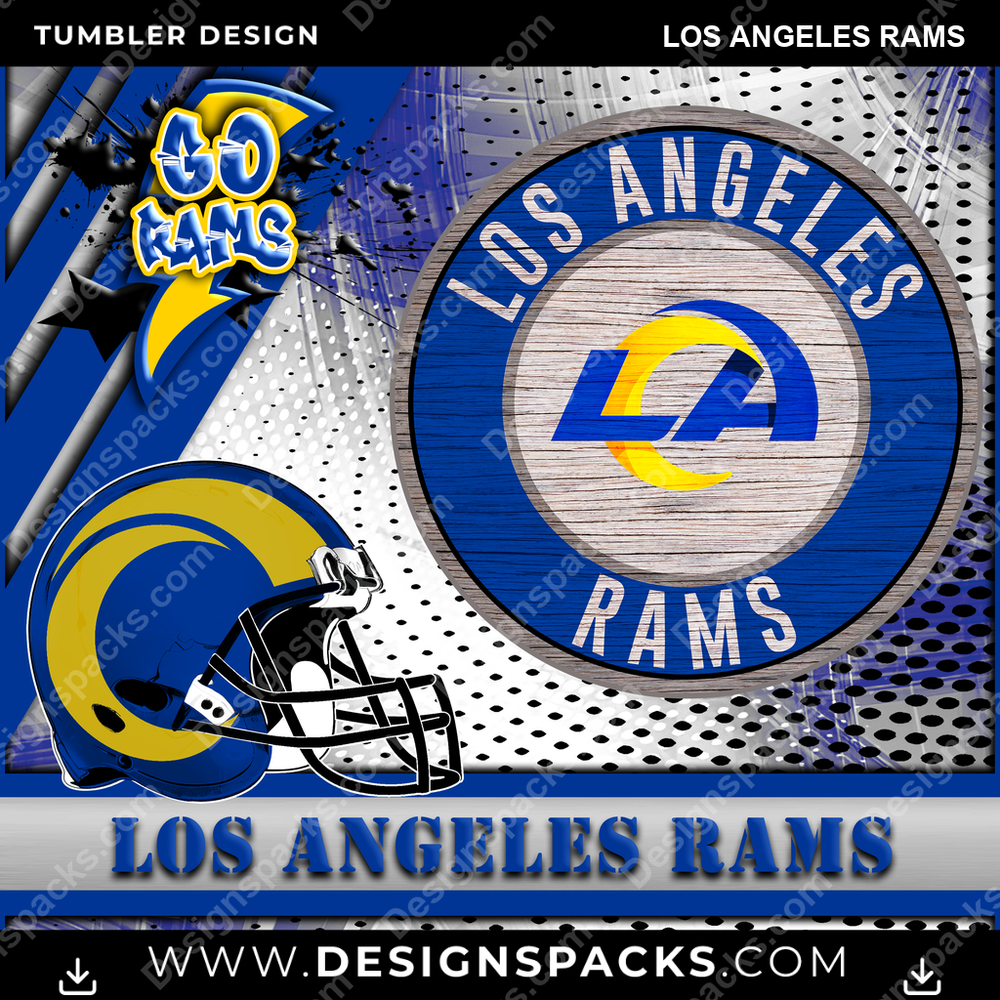 Football Go Team Los Angeles Rams Tumbler Digital Wrap Design