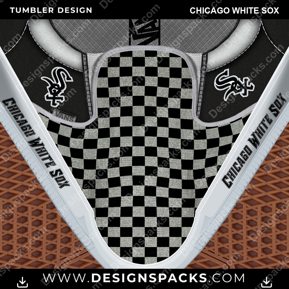 Baseball Vans Classic Chicago White Sox Tumbler Digital Wrap Design
