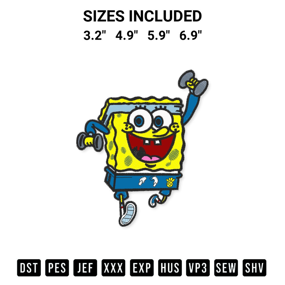 Transform your fabrics with the Spongebob Gym Funny Embroidery Design embroidery design. Instant access to premium digitized patterns at Designspacks.com. Available sizes: 3.2", 4.9", 5.9", 6.9".