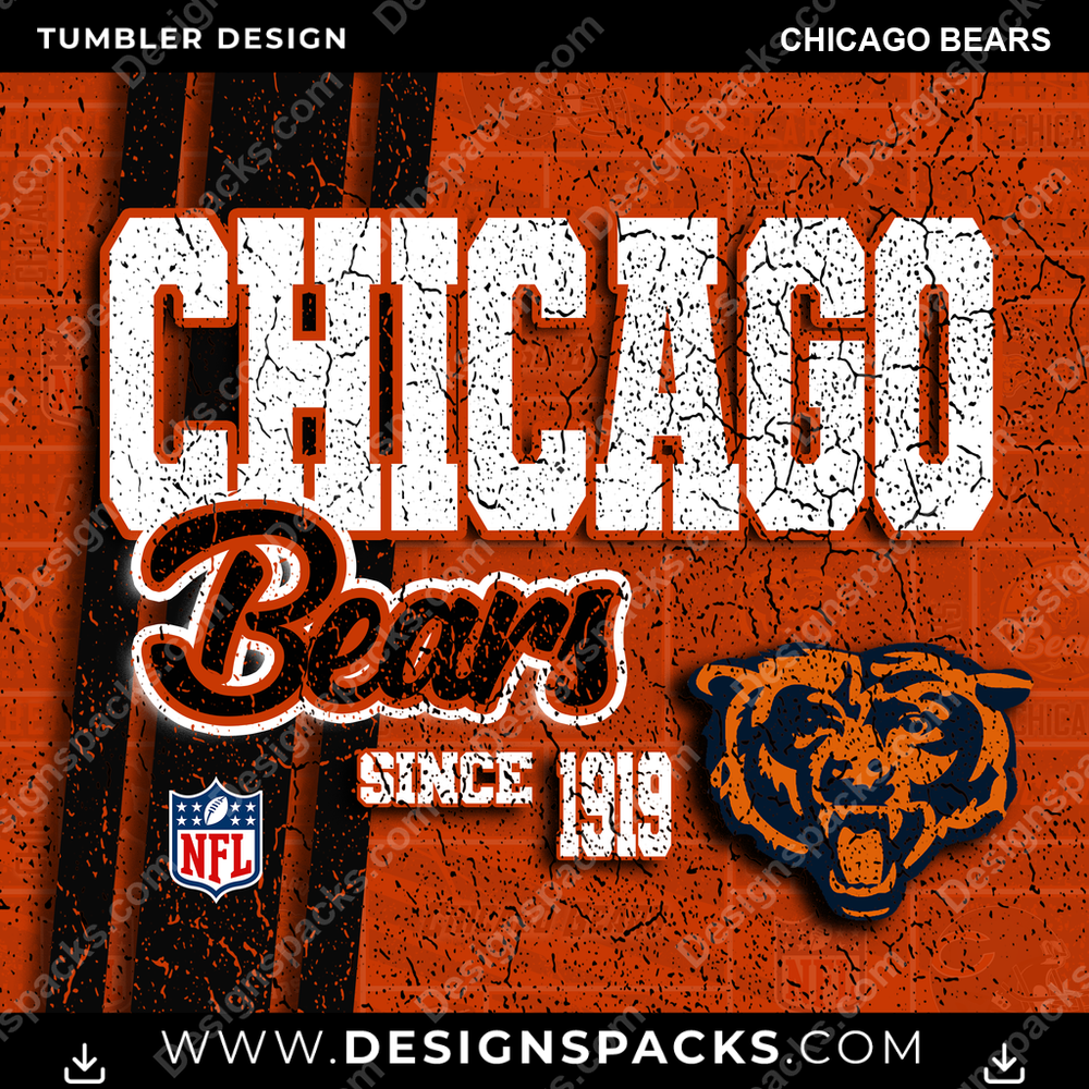 Football Grunge Chicago Bears Becher Digitales Wrap Design