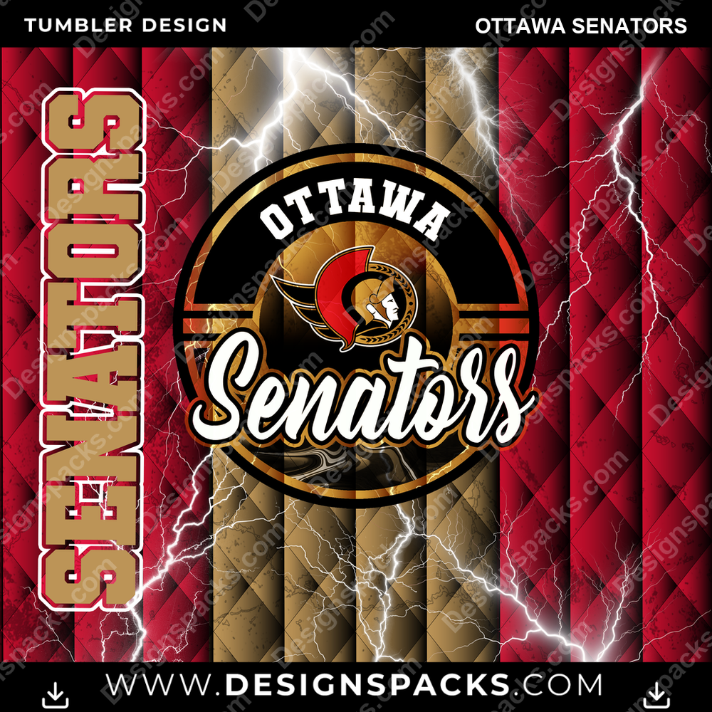 Hockey Diamond Ottawa Senators Tumbler Digital Wrap Design