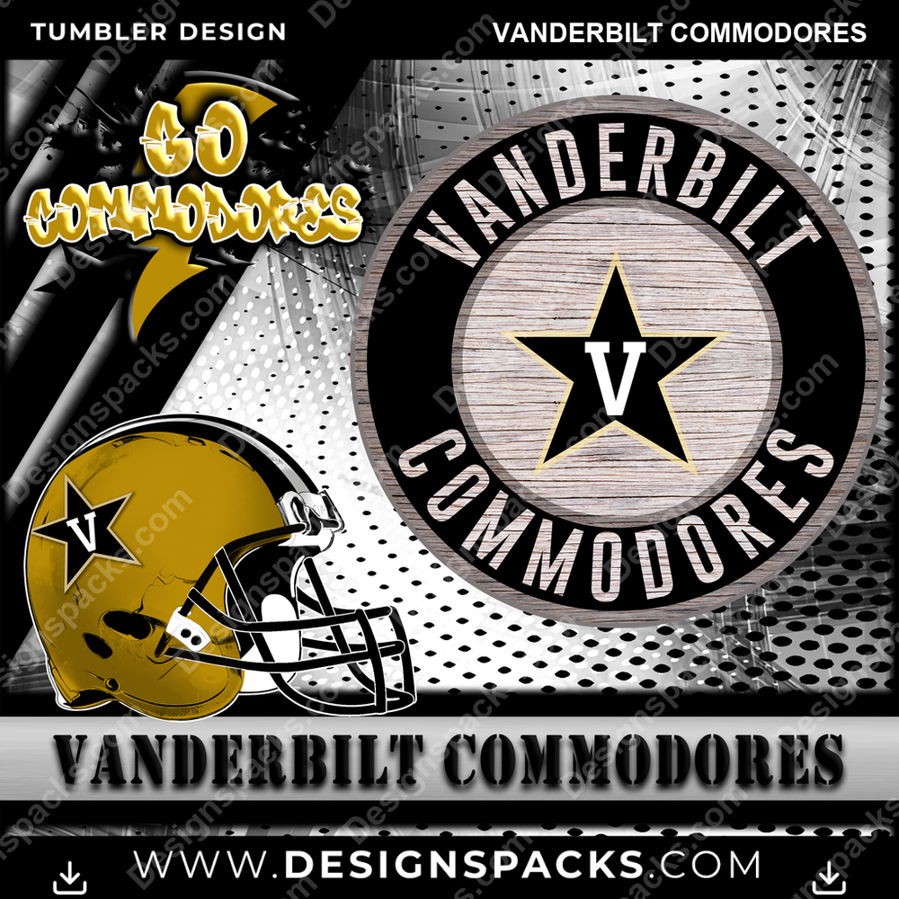 College Sport Go Team 2 Vanderbilt Commodores Tumbler Digital Wrap Design