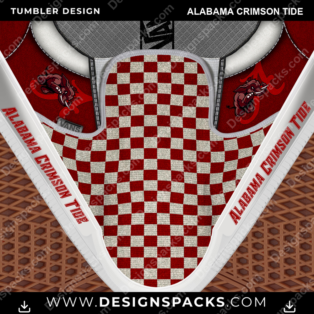 College Sport Vans Classic Alabama Crimson Tide Tumbler Digital Wrap Design
